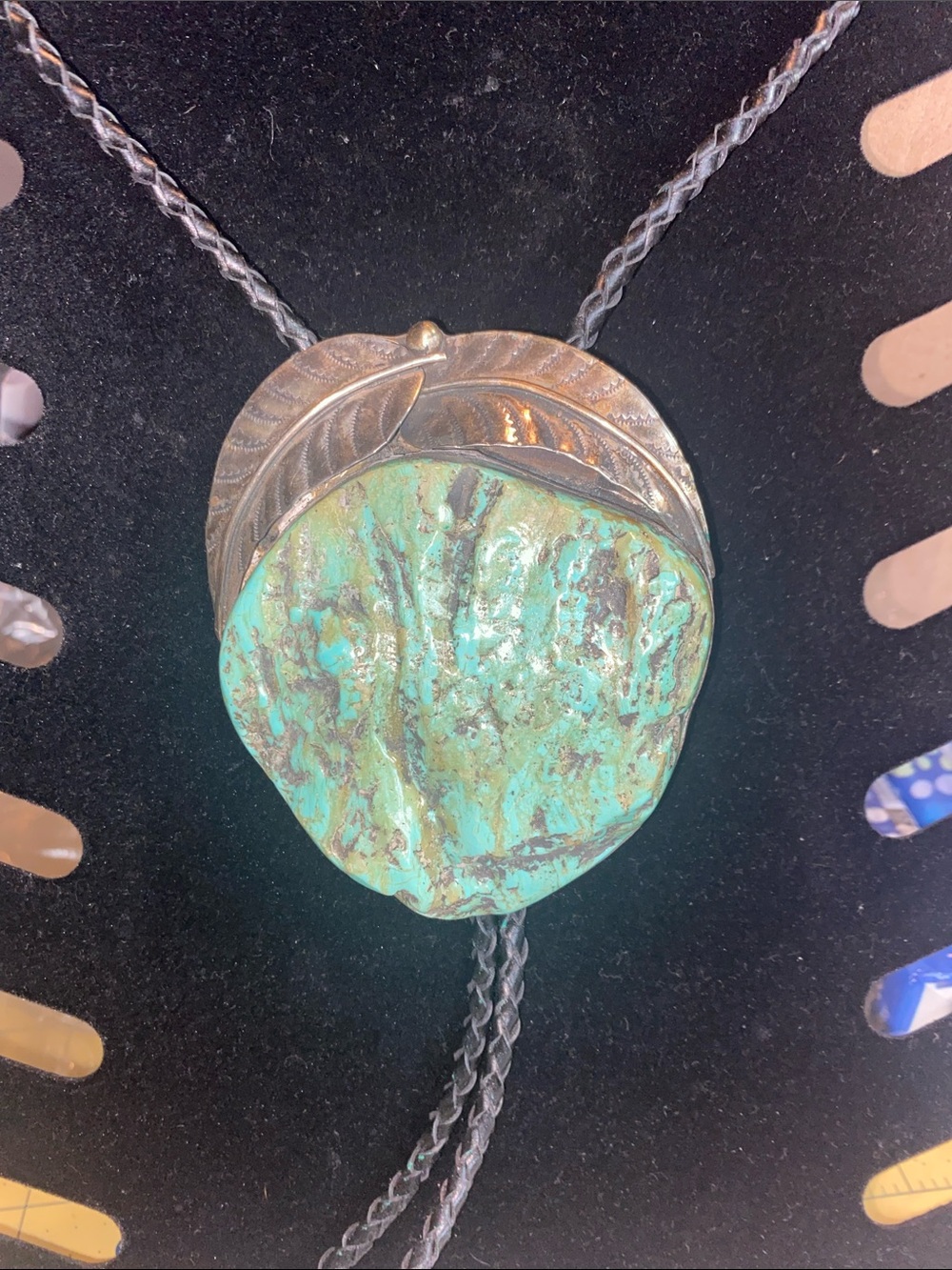 Turquoise Stone Leaf Pendant Necklace - Women Jewelry